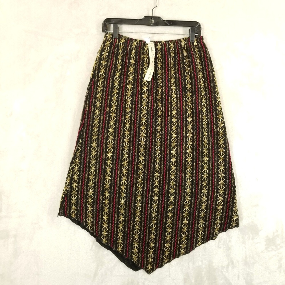 Hand Jive Skirt Women L Embroidered Asymmetrical Midi Hippie Gypsy Artsy‎ New